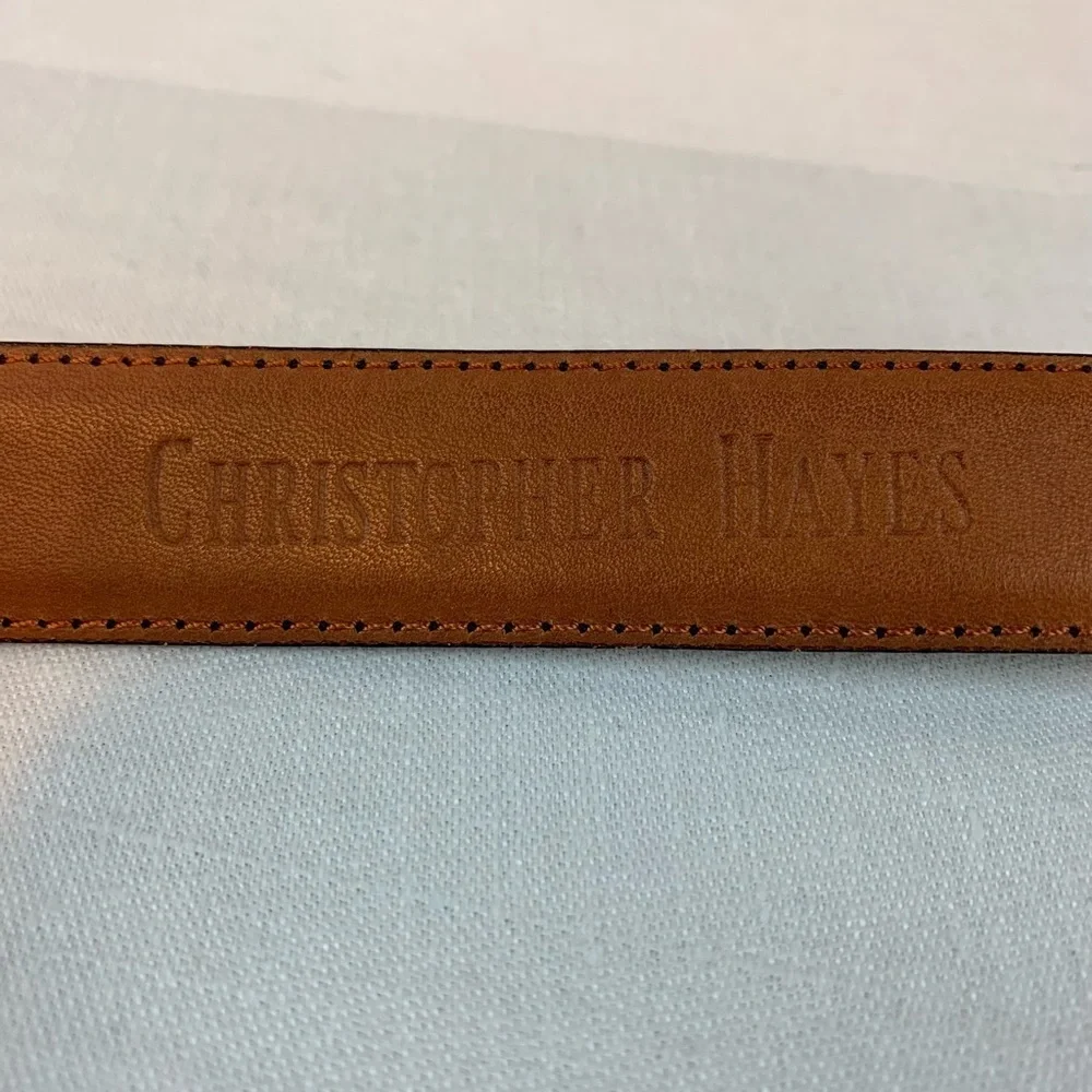 Christopher Hayes Men's Black Leather Belt- Sz 40